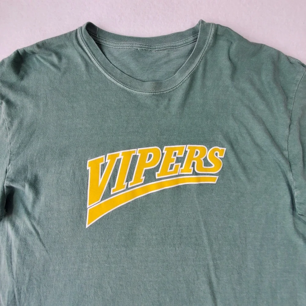 Vipers Graphic Long‎ Sleeve T Shirt Green Crewneck Casual Tee